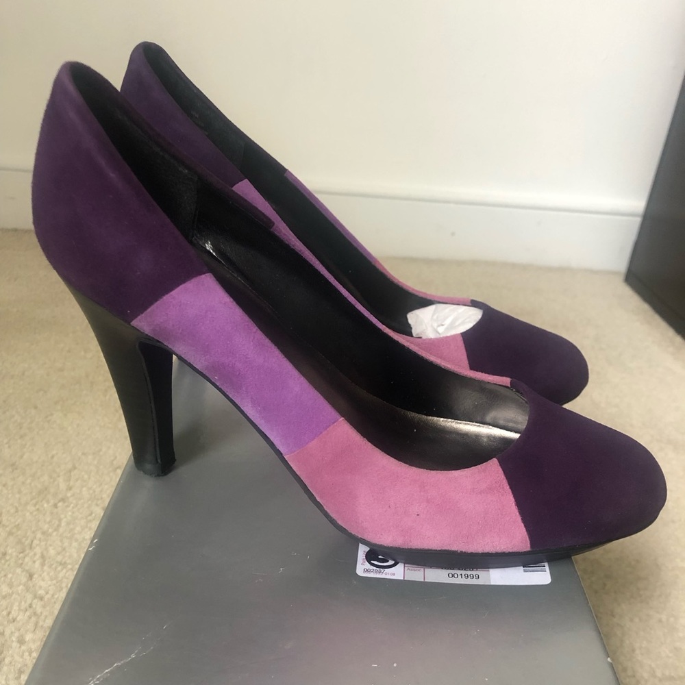 Worthington Purple Color-block Suede High Heel - 6